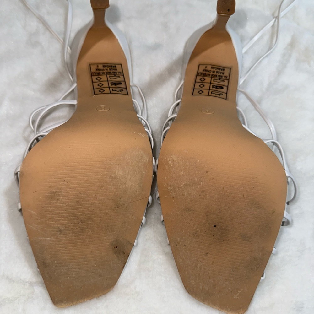 Worn ONCE Lace up knotted stiletto sandals 4.5” heel - Picture 4 of 5